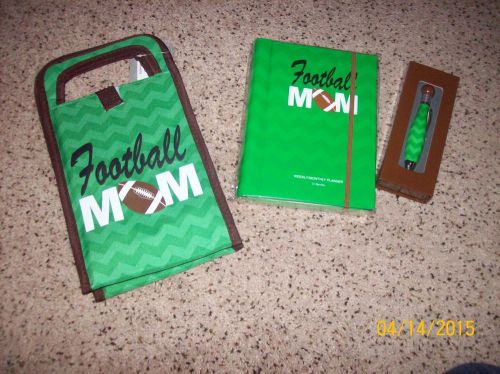Football Mom insulated Cooler Tote,12 month Planner, and Pen Set.