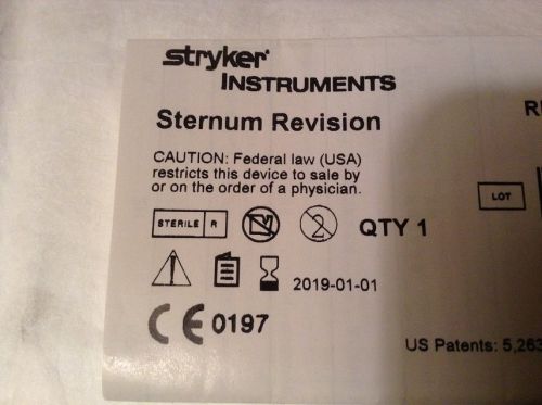 STRYKER STERNUM REVISION  REF 2108-137 QTY 7  AVAILABLE