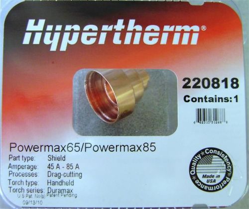 Hypertherm genuine 220818 drag shield 65a/85a - qty 1 for sale
