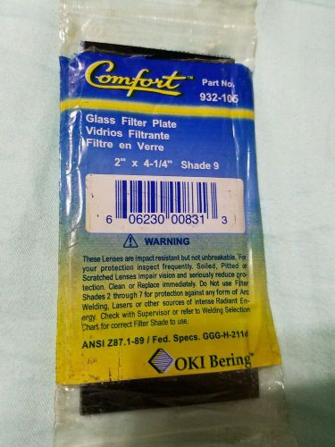 Comfort Glass Filter plate 2&#034;x 4-1/4&#034;  shade 9 Part no. 932-105