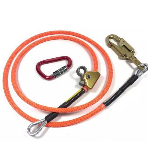 Climb right steel core lanyard kit flipline 1/2&#034; x 12&#039; 75223 swivel snap for sale