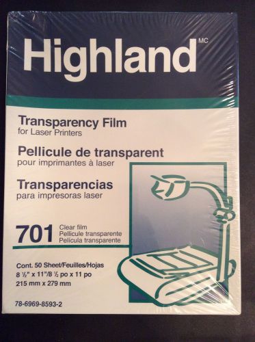 Brand New Highland Transparency Film 701 For Laser Printers New And Sealed