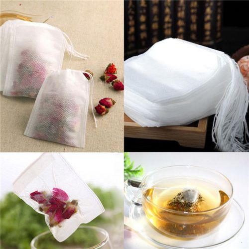 50 Pcs Non-woven Empty Teabags String Heat Seal Filter Paper Herb Loose Tea Bag