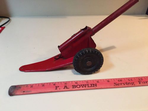 Vintage Red Toy Cannon With Cannon Pull Back