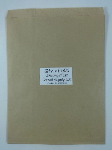 500 Qty. 8.5&#034; x 11&#034; Kraft Brown Design Paper Bag Retail Shopping Bags