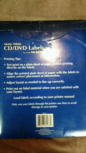 CD/DVD Labels  Matte White 30 Disc Labels  15 sheets sealed + 12 morecby jot