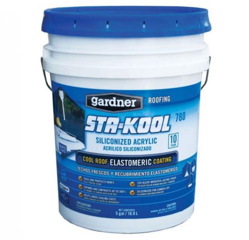 Gardner 5-gal sta-kool 780 cool roof white acrylic elastomeric coating primers for sale