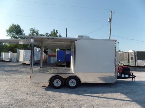 Concession trailer 8.5&#039; x 16&#039; white pizza event catering for sale
