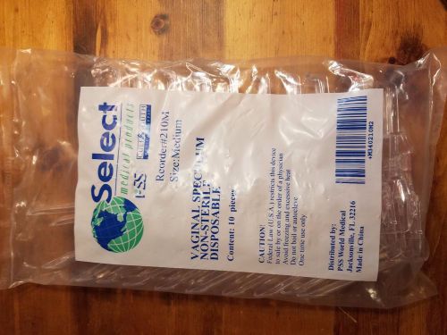 Plastic Disposable Vaginal Speculum Medium (Bag of 10) New