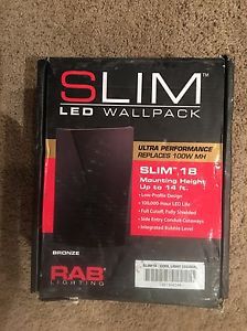 RAB SLIM18 18w Bronze LED Wallpack 5000K Cool Light