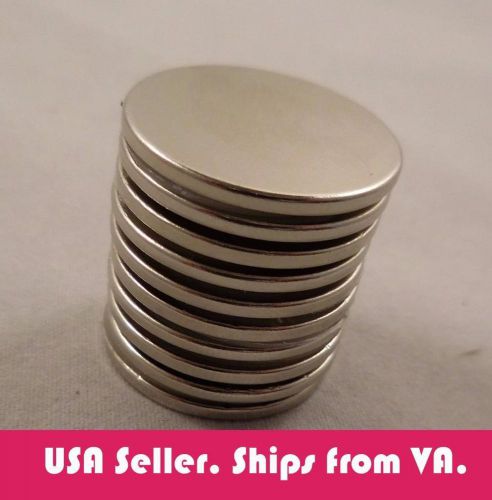 10pcs. Neodymium Round Magnets 25x2mm N50.  Ships FREE from USA