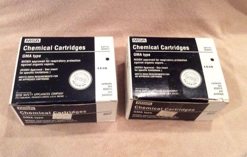 MSA 464031 Box of 10 GMA Type Chemical Cartridges #459315 New NOISH Lot Of 2