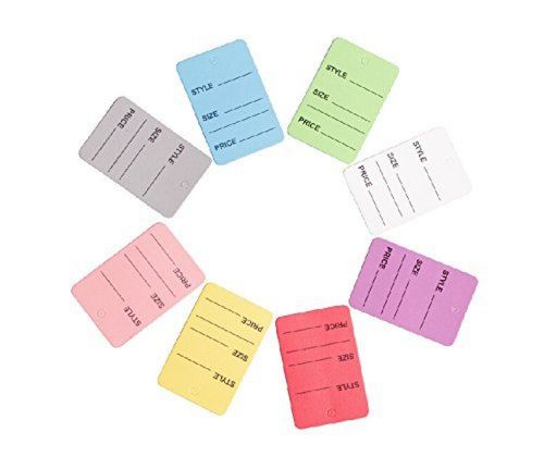8 Colors One Part Unstrung Perforated Price Coupon Tag Clothing Price Labels....