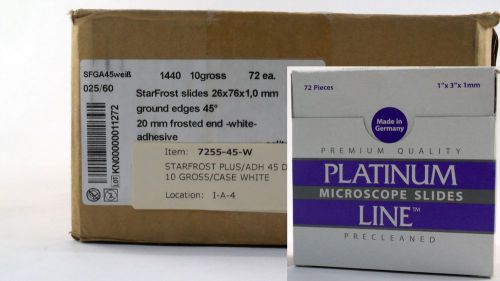 Platinum Line Microscope Slides 7255 45corners Frosted White End Ground 1440pcs