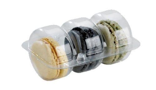 PacknWood Clear Plastic Macaron Insert, Top and Bottom, Holds 3 Macarons (Case
