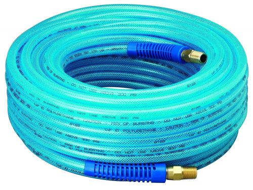 Amflo 12-100e blue 300 psi polyurethane air hose 1/4 x 100 with 1/4 mnpt swi for sale