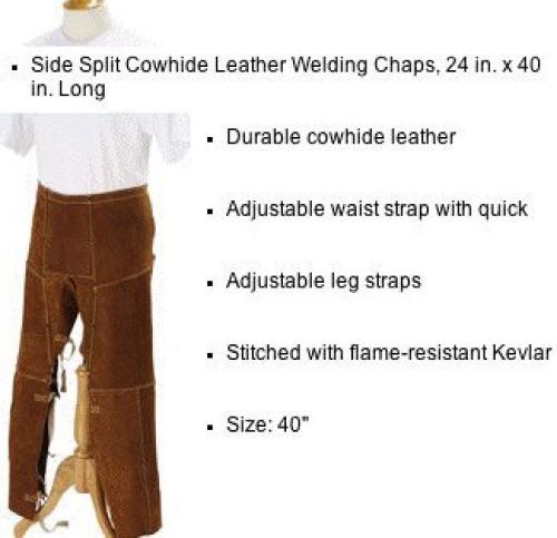 Revco 40ws 40&#034; side split cowhide split-leg apron chaps for sale