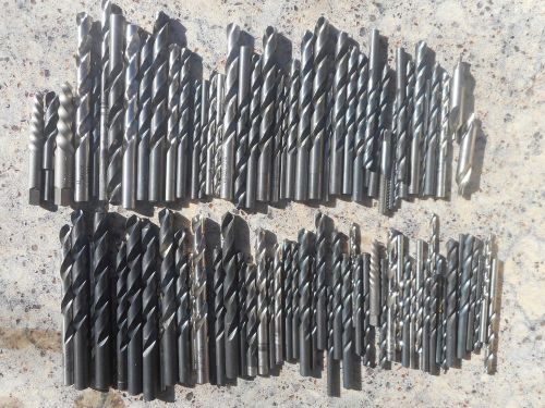 100 drill bits of various sizes~hanson 7/16~29/64~1/4~morse  1/2 for sale