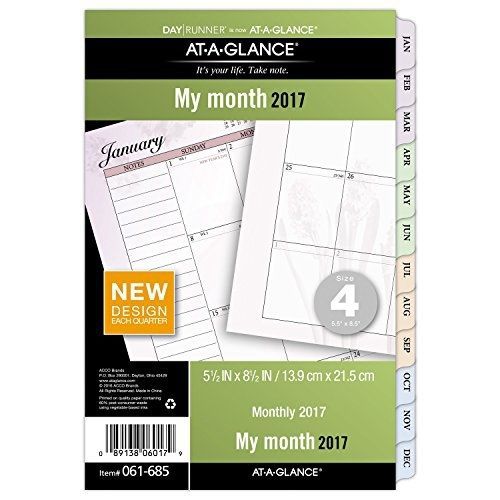 Day Runner Two Page Per Month Refill 2017, Monthly, Loose-Leaf, 5-1/2 x 8-1/2&#034;,