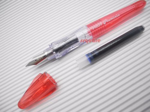 Pilot Pluminix 12cm Mini Italic Calligraphy Fountain Pen, Red Body Fine nib