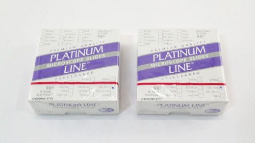 Platinum line microscope slides 7200 90corners frosted pink end ground 144pcs for sale