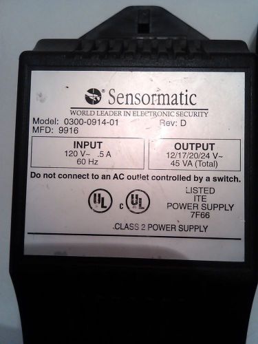 SENSORMATIC Power Supply - Transformer Universal (MODEL 0300 0914 01)