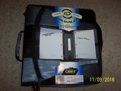 New Case It 4&#034; Capacity Dual Ring Binder The Dual-301 2.0 2 in 1
