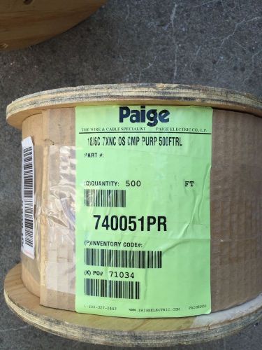 ~NEW~ 1-500&#039; REEL PAIGE 740051PR ACCESS CONTROL READER CABLE 6 CONDUCTOR 18 AWG