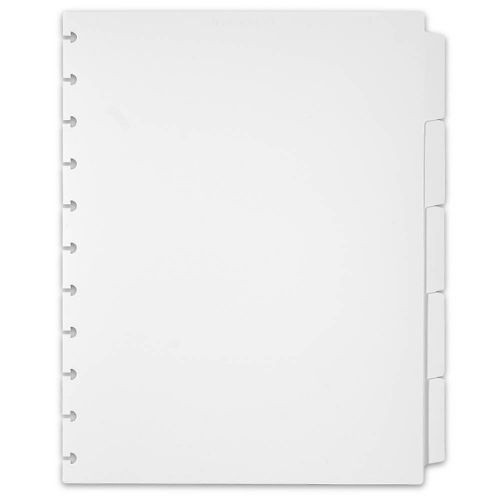 Levenger Circa Plastic 5 Tab Dividers White Letter (ADS3720 WH LTR)