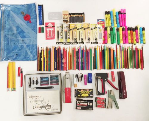 Vintage 190 Office Supplies Lot Fountain Pens Pencils Lead Staplers Sheaffer