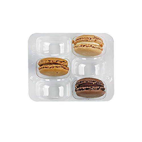 PacknWood Clear Plastic Macaron Insert with Clip Closure Top and Bottom Holds...