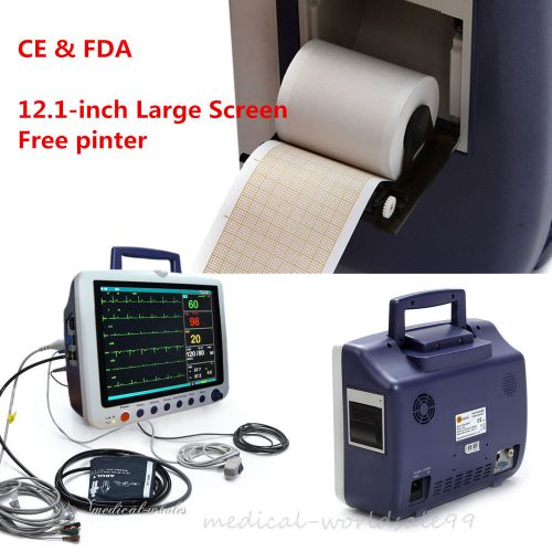 ICU CCU  Patient Monitor SPO2/ECG NIB/ PR/TEMP+Thermal Printer Brand New