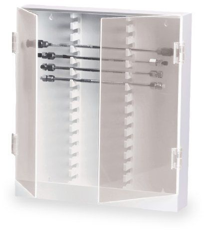 TrippNT 50004 White PVC Plastic 30 Column HPLC Storage Cabinet with Acrylic