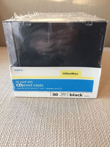 NEW 50 Office Max Slim CD Jewel Cases Black