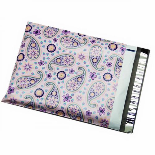 500 10x13 Purple Paisley Designer Poly Mailers Envelopes Boutique Custom Bags