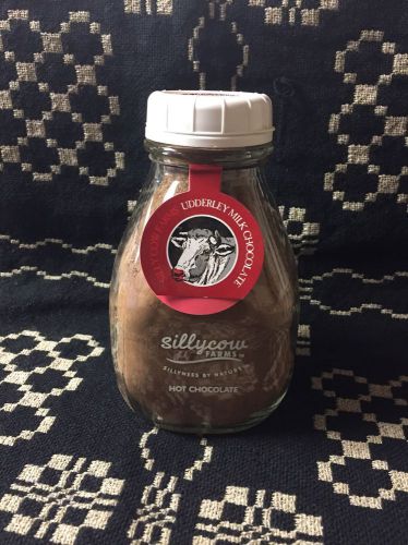 Hot Chocolate Milk Chocolate Mix 16.9 oz in a reusable Glass Milk Bottle