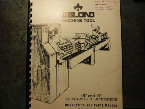 LeBlond Machine Tool Lathe Manual #3940