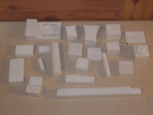 Lot of White Teflon PTFE Blocks, Various Thickness &amp; Widths, Plastic Wholesale