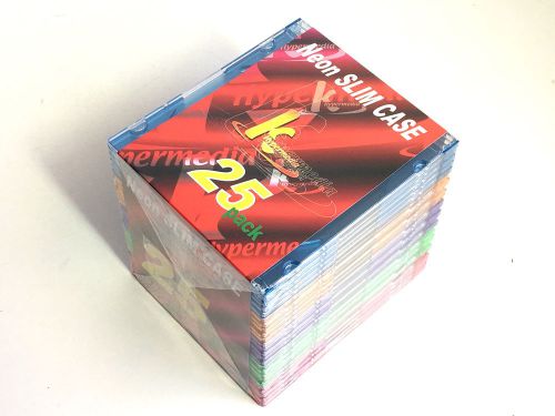 KHypermedia Slim Jewel Cases (Neon, 25-Pack) (Discontinued by Manufacturer)