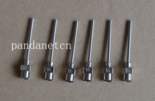 New Blunt stainless steel dispensing syringe needle tips 1&#034; 12 pcs 15Gauge