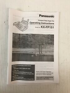 Panasonic Compact Plain Fax Operating Instructions KX-FP151