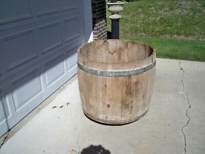 ANTIQUE WOOD WATER BARREL OR WATER TANK