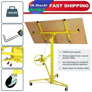 HeavyDuty Tool Drywall Hoist Caster Yellow11FT Lifter Plaster Board Panel Sheet