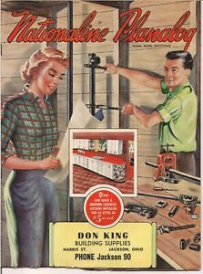 Vtg 1950s Nationaline Planalog Catalog Building Supplies MCM Don King Jackson OH