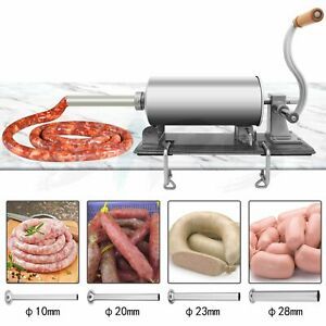 Horizontal Sausage Stuffer Maker Stainless Steel Meat Filler Machine with 8Tubes
