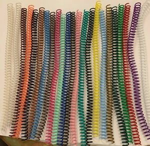 23 pieces LOT of 10mm Spiral Binding Coils 12&#034; Different colors 