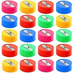 Yexpress 144 Pcs Bulk Round Pencil Sharpeners Colorful Plastic Manual Sharpeners