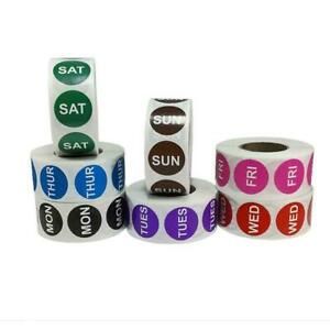 1 Roll of 500 stickers Date Color Label White Circle Stickers Clothing Size E6W7