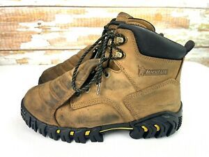 Michelin Sledge Steel Toe Metatarsal Work Boots Mens 10.5 W Brown Leather ASTM