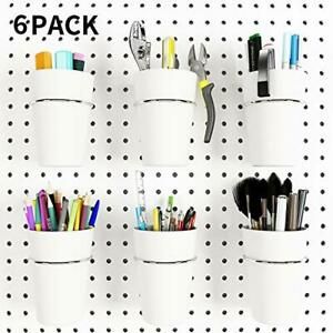 6 Sets Pegboard Hooks with Pegboard Cups Ring Pegboard Bins with Rings Pegboa...